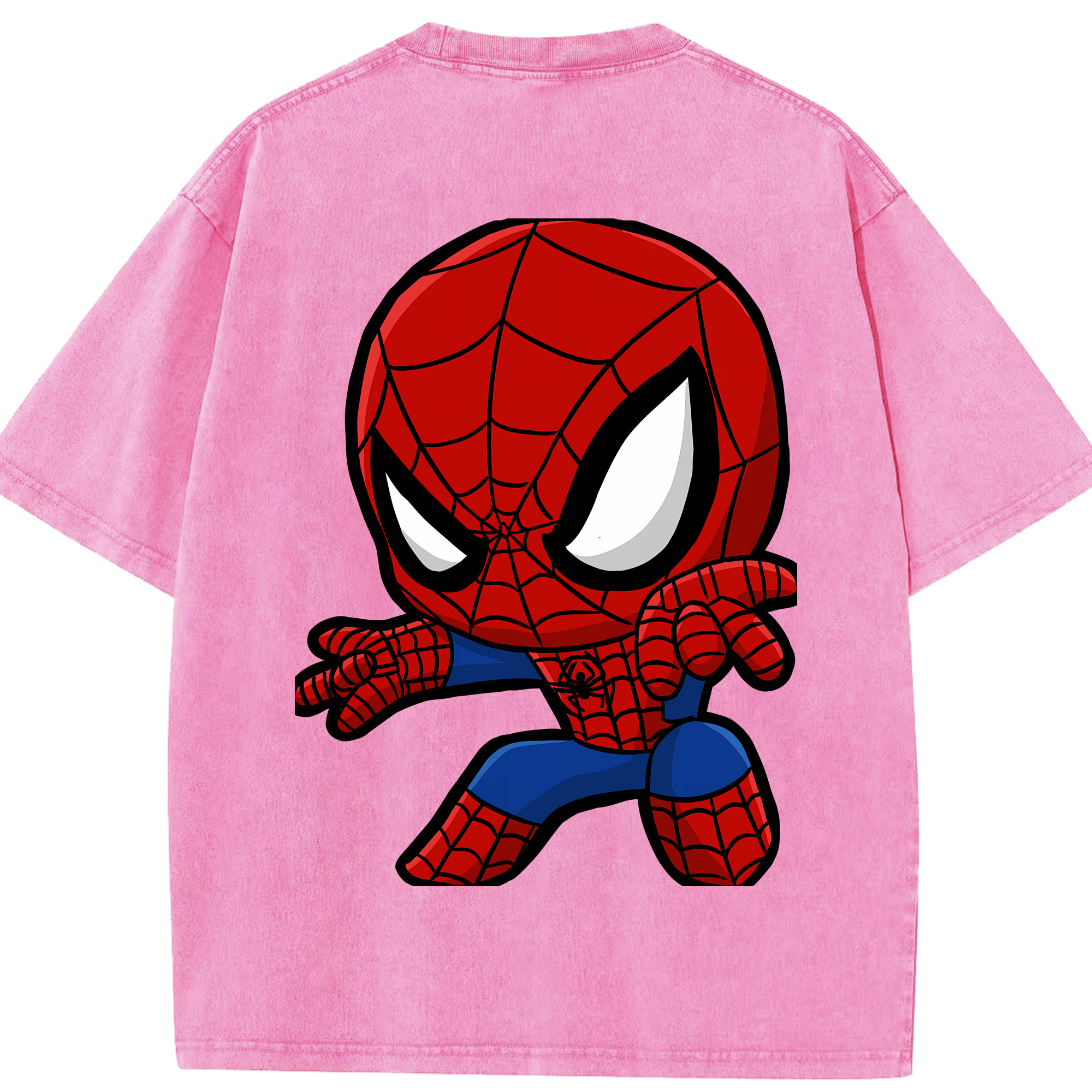 （画像用） Spider Man スパイダーマン 綿100% ヴィンテージ風 半袖Tシャツ（背面プリント）